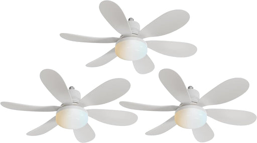 Set of 3 White Ceiling Fan with Light with Remote, Small Ceiling Fans for Low Ceiling-1-ErisView