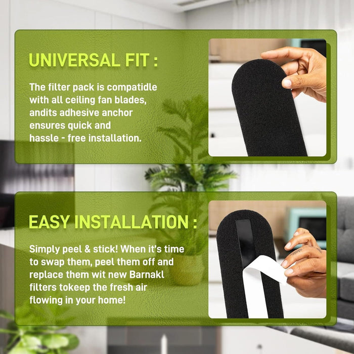 Set of 5 Ceiling Fan Filters for Blades-3-ErisView