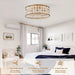Shell Shaped Caged Ceiling Fan with Light and Remote Control, Flush Mount Enclosed Coastal Ceiling Fans, Boho Fandelier for Bedroom Living Room Kitchen-2-ErisView