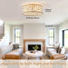 Shell Shaped Caged Ceiling Fan with Light and Remote Control, Flush Mount Enclosed Coastal Ceiling Fans, Boho Fandelier for Bedroom Living Room Kitchen-3-ErisView