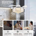Silver Crystal Ceiling Fan with Lights and Remote, Modern Retractable Ceiling Fan Chandelier for Bedroom Living Room Dining Room-5-ErisView