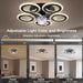  Small 21 in. Modern Low Profile Flower Ceiling Fan, Circle Shape Ceiling Fan, Dimmable Flush Mount Ceiling Fan for Bedroom Living Room Apartment-2-ErisView