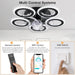  Small 21 in. Modern Low Profile Flower Ceiling Fan, Circle Shape Ceiling Fan, Dimmable Flush Mount Ceiling Fan for Bedroom Living Room Apartment-8-ErisView