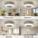 Small Black Ceiling Fan with Light, Flush Mount Ceiling Fan without Blades for Kitchen Bedroom-6-ErisView