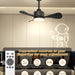 Small Black Ceiling Fan with Light and Remote, Modern Ceiling Fan for Kitchen, Reversible Outdoor Fan for Patio-2-ErisView