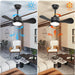 Small Black Ceiling Fan with Light and Remote, Modern Ceiling Fan for Kitchen, Reversible Outdoor Fan for Patio-3-ErisView
