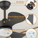 Small Black Ceiling Fan with Light and Remote, Modern Ceiling Fan for Kitchen, Reversible Outdoor Fan for Patio-8-ErisView