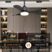 Small Black Ceiling Fan with Light and Remote, Modern Ceiling Fan for Kitchen, Reversible Outdoor Fan for Patio-9-ErisView