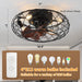 Small Brown Caged Ceiling Fan, Industrial Rustic Ceiling Fans, Low Profile Flush Mount Ceiling Fan and Light -6-ErisView