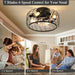 Small Caged Ceiling Fan with Light, Low Profile Ceiling Fan with Remote, Reversible Bladeless Modern Ceiling Fan for Bedroom Kitchen Hallway-6-ErisView