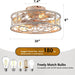 Small Caged Ceiling Fan with Remote, Farmhouse Ceiling Fan with Low Profile Light, Flush Mount Bladeless Fan for Bedroom Dining Room Kitchen Living Room-3-ErisView