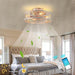 Small Caged Ceiling Fan with Remote, Farmhouse Ceiling Fan with Low Profile Light, Flush Mount Bladeless Fan for Bedroom Dining Room Kitchen Living Room-8-ErisView