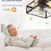 Small Caged Flush Mount Remote Control Ceiling Fan and Light, Black Square Low Profile Ceiling Fan, Farmhouse Bladeless Ceiling Fan for Bedroom Kitchen-2-ErisView