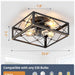 Small Caged Flush Mount Remote Control Ceiling Fan and Light, Black Square Low Profile Ceiling Fan, Farmhouse Bladeless Ceiling Fan for Bedroom Kitchen-6-ErisView