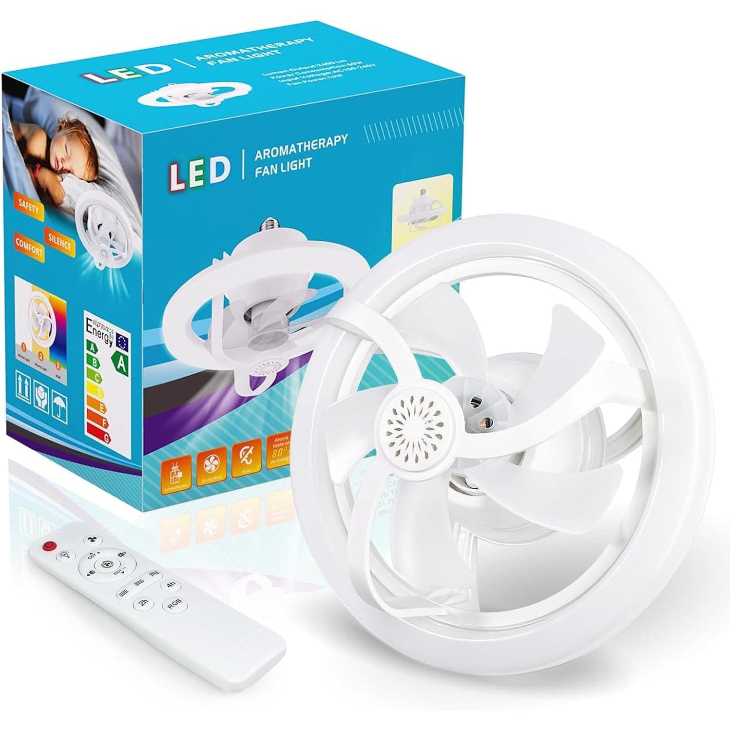 Small Ceiling Fan with Light and Remote, 360¡ã Rotating Ceiling Fan, C ...