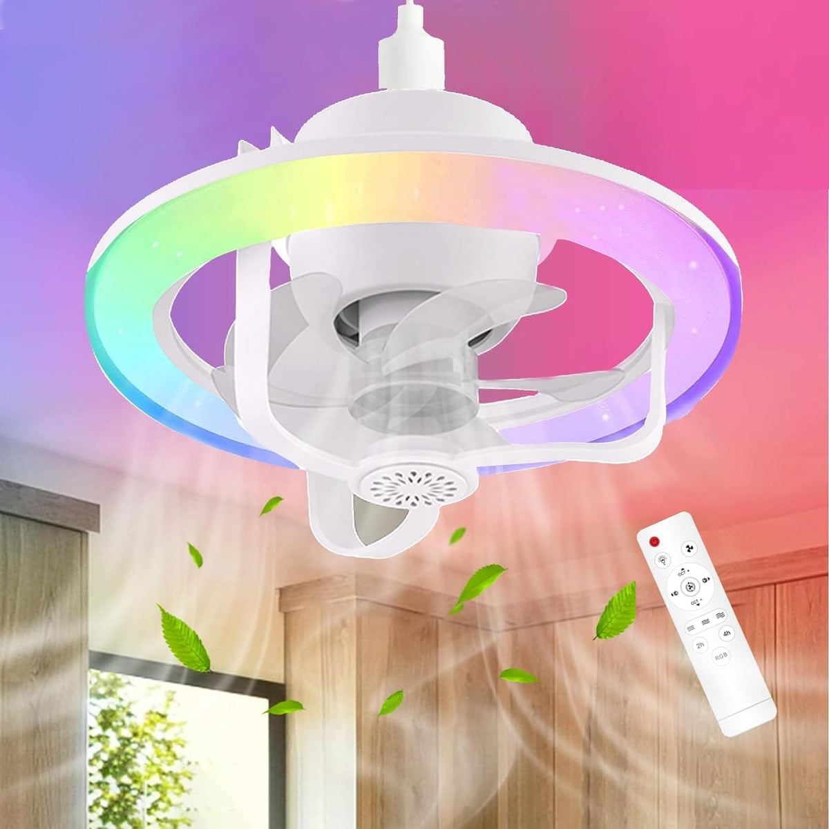 Small Ceiling Fan with Light and Remote, 360¡ã Rotating Ceiling Fan, C ...