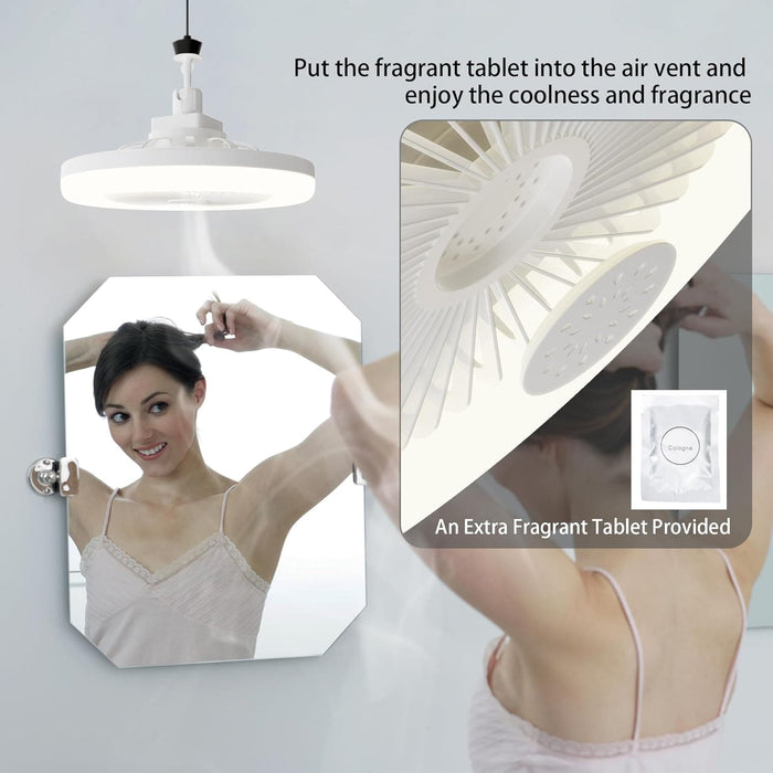 Small Ceiling Fan with Light and Remote, White Dimmable Ceiling Fan, Set of 2 -5-ErisView