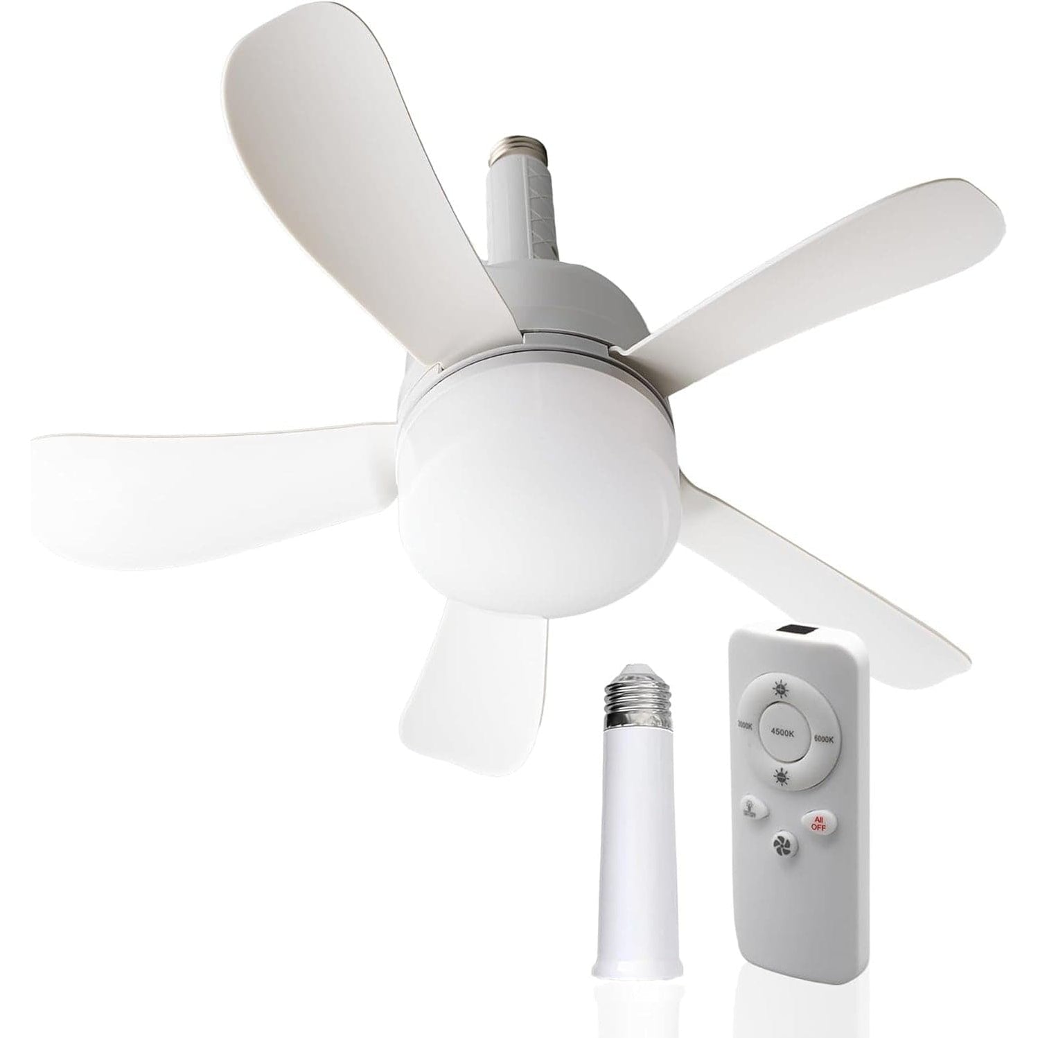 Screw In Light Socket Fan Small Ceiling Fan with Lights and Remote, Screw In Light Socket Fan ...
