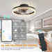 Small Flush Mount Ceiling Fan with Light and Remote, Dimmable Low Profile Ceiling Fan for Bedroom Living Room Kids Room-2-ErisView