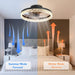 Small Flush Mount Ceiling Fan with Light and Remote, Dimmable Low Profile Ceiling Fan for Bedroom Living Room Kids Room-3-ErisView