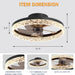 Small Flush Mount Ceiling Fan with Light and Remote, Dimmable Low Profile Ceiling Fan for Bedroom Living Room Kids Room-6-ErisView