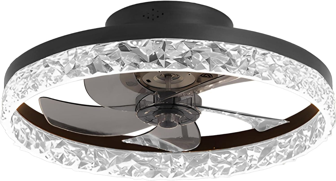 Small Flush Mount Ceiling Fan with Light and Remote, Dimmable Low Profile Ceiling Fan for Bedroom Living Room Kids Room-8-ErisView