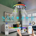 Small RGB Low Profile Ceiling Fan Lights with Bluetooth Speaker, Dimmable Reversible Semi Flush Mount Fan with APP and Remote Control-2-ErisView