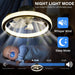 Small RGB Low Profile Ceiling Fan Lights with Bluetooth Speaker, Dimmable Reversible Semi Flush Mount Fan with APP and Remote Control-7-ErisView