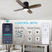 Small Remote Control Ceiling Fan and Light APP Control, Indoor Outdoor Low Profile Flush Mount Ceiling Fan for Patio Kitchen Dining Room Bedroom-10-ErisView