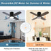 Small Remote Control Ceiling Fan and Light APP Control, Indoor Outdoor Low Profile Flush Mount Ceiling Fan for Patio Kitchen Dining Room Bedroom-12-ErisView