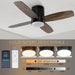 Small Remote Control Ceiling Fan and Light APP Control, Indoor Outdoor Low Profile Flush Mount Ceiling Fan for Patio Kitchen Dining Room Bedroom-13-ErisView