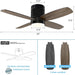 Small Remote Control Ceiling Fan and Light APP Control, Indoor Outdoor Low Profile Flush Mount Ceiling Fan for Patio Kitchen Dining Room Bedroom-14-ErisView