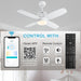 Small Remote Control Ceiling Fan and Light APP Control, Indoor Outdoor Low Profile Flush Mount Ceiling Fan for Patio Kitchen Dining Room Bedroom-17-ErisView