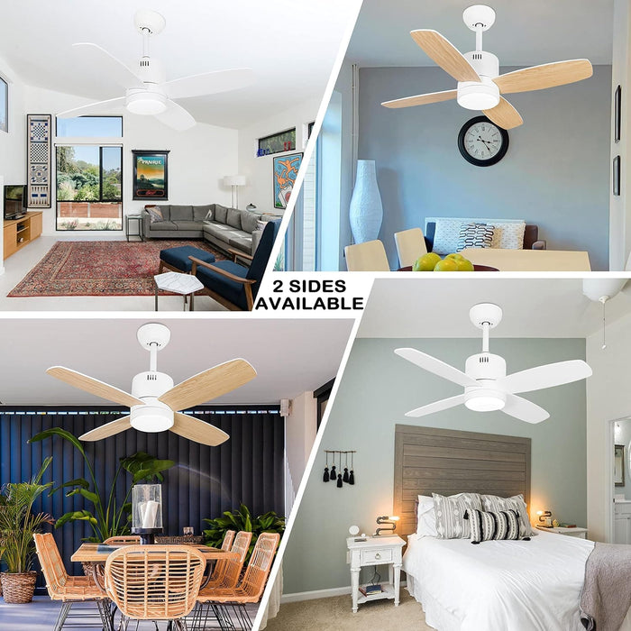 Small Remote Control Ceiling Fan and Light APP Control, Indoor Outdoor Low Profile Flush Mount Ceiling Fan for Patio Kitchen Dining Room Bedroom-18-ErisView