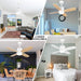 Small Remote Control Ceiling Fan and Light APP Control, Indoor Outdoor Low Profile Flush Mount Ceiling Fan for Patio Kitchen Dining Room Bedroom-18-ErisView