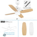 Small Remote Control Ceiling Fan and Light APP Control, Indoor Outdoor Low Profile Flush Mount Ceiling Fan for Patio Kitchen Dining Room Bedroom-20-ErisView