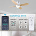 Small Remote Control Ceiling Fan and Light APP Control, Indoor Outdoor Low Profile Flush Mount Ceiling Fan for Patio Kitchen Dining Room Bedroom-2-ErisView