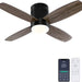 Small Remote Control Ceiling Fan and Light APP Control, Indoor Outdoor Low Profile Flush Mount Ceiling Fan for Patio Kitchen Dining Room Bedroom-9-ErisView