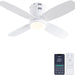Small Remote Control Ceiling Fan and Light APP Control, Indoor Outdoor Low Profile Flush Mount Ceiling Fan for Patio Kitchen Dining Room Bedroom-1-ErisView