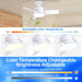 Small Socket Fan with Light and Remote, 3 Blades Dimmable Ceiling Fan for Bedroom, Outdoor Ceiling Fans, Garage Ceiling Fan-6-ErisView