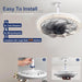 Small White Low Profile Remote Control Ceiling Fan and Light, Modern Flush Mount Ceiling Fan T, Dimmable LED Bedroom Ceiling Fans-4-ErisView