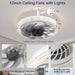 Small White Low Profile Remote Control Ceiling Fan and Light, Modern Flush Mount Ceiling Fan T, Dimmable LED Bedroom Ceiling Fans-6-ErisView