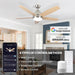 Smart Ceiling Fan with Light and Remote APP Control, Dimmable Reversible Ceiling Fan Winter Summer, Outdoor Fan for Patio, Modern Nickel Ceiling Fan-2-ErisView
