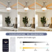 Smart Ceiling Fan with Light and Remote APP Control, Dimmable Reversible Ceiling Fan Winter Summer, Outdoor Fan for Patio, Modern Nickel Ceiling Fan-3-ErisView