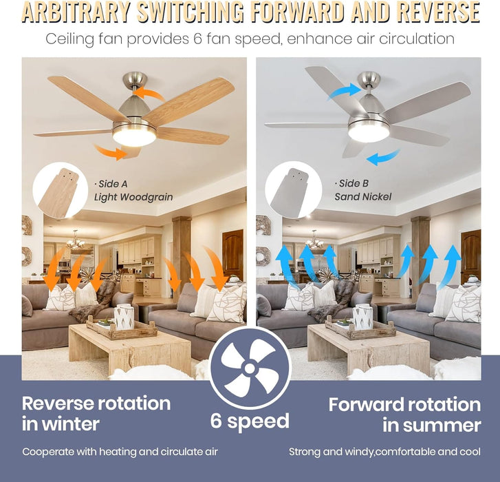 Smart Ceiling Fan with Light and Remote APP Control, Dimmable Reversible Ceiling Fan Winter Summer, Outdoor Fan for Patio, Modern Nickel Ceiling Fan-4-ErisView