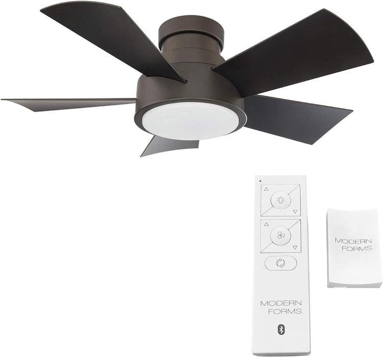 Smart Indoor Outdoor Flush Mount Bronze Ceiling Fan with LED Light Kit and Remote, Works with Alexa Google Assistant Samsung Things Ios android APP-2-ErisView
