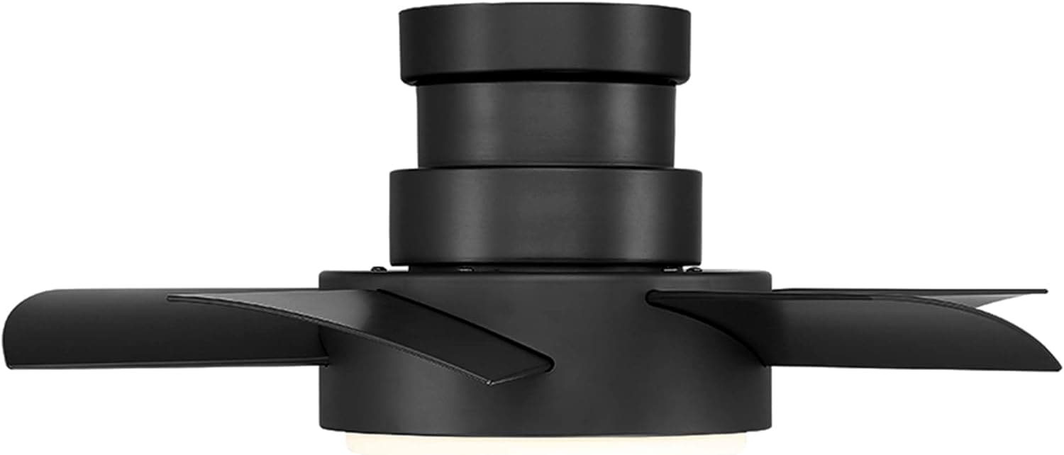 Smart Indoor Outdoor Flush Mount Bronze Ceiling Fan with LED Light Kit and Remote, Works with Alexa Google Assistant Samsung Things Ios android APP-30-ErisView