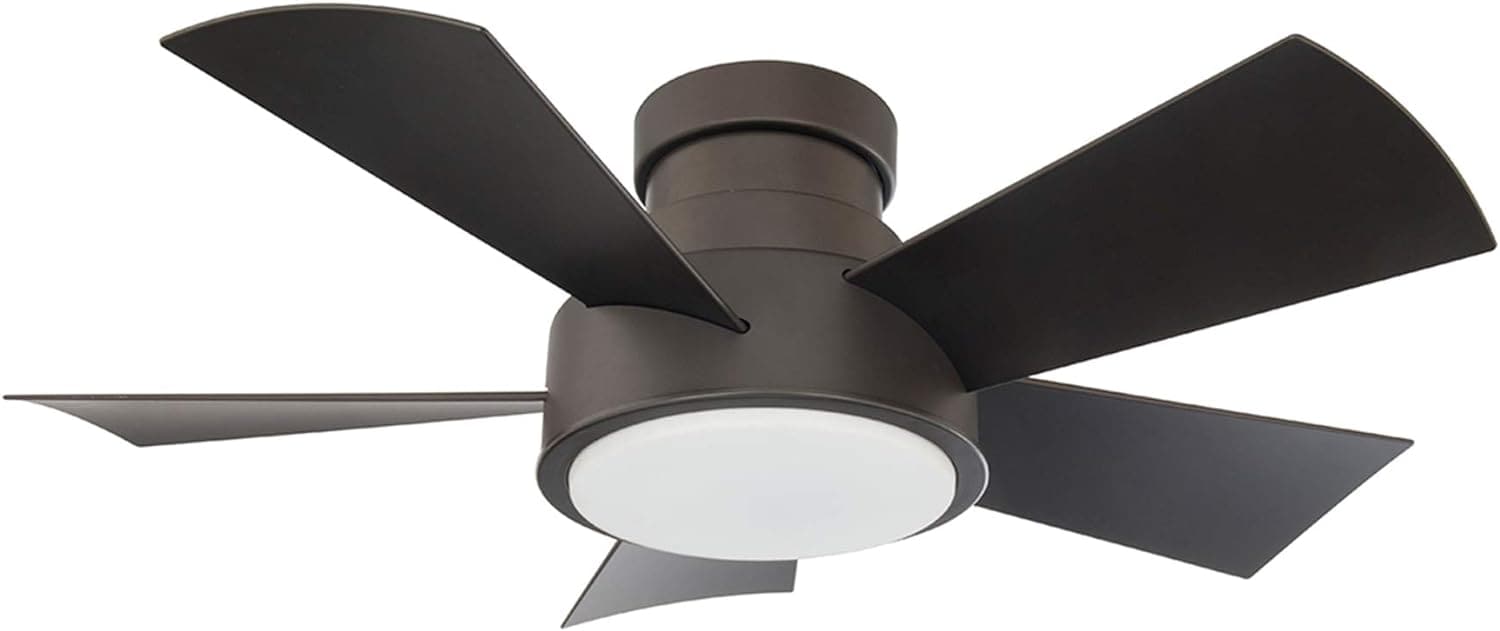 Smart Indoor Outdoor Flush Mount Bronze Ceiling Fan with LED Light Kit and Remote, Works with Alexa Google Assistant Samsung Things Ios android APP-3-ErisView