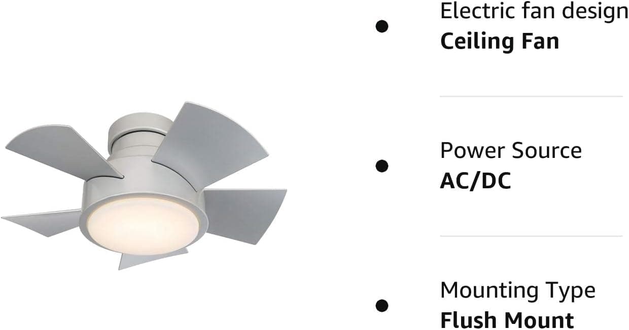 Smart Indoor Outdoor Flush Mount Bronze Ceiling Fan with LED Light Kit and Remote, Works with Alexa Google Assistant Samsung Things Ios android APP-40-ErisView