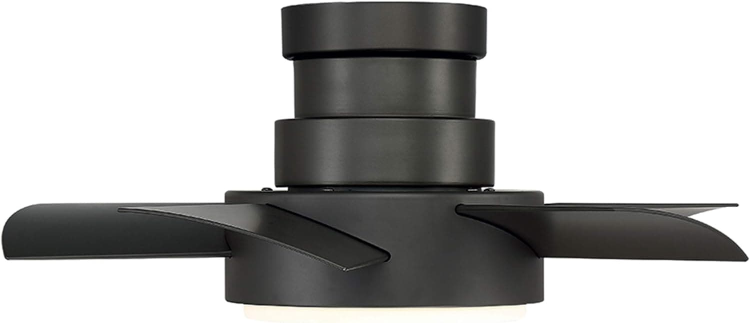 Smart Indoor Outdoor Flush Mount Bronze Ceiling Fan with LED Light Kit and Remote, Works with Alexa Google Assistant Samsung Things Ios android APP-47-ErisView